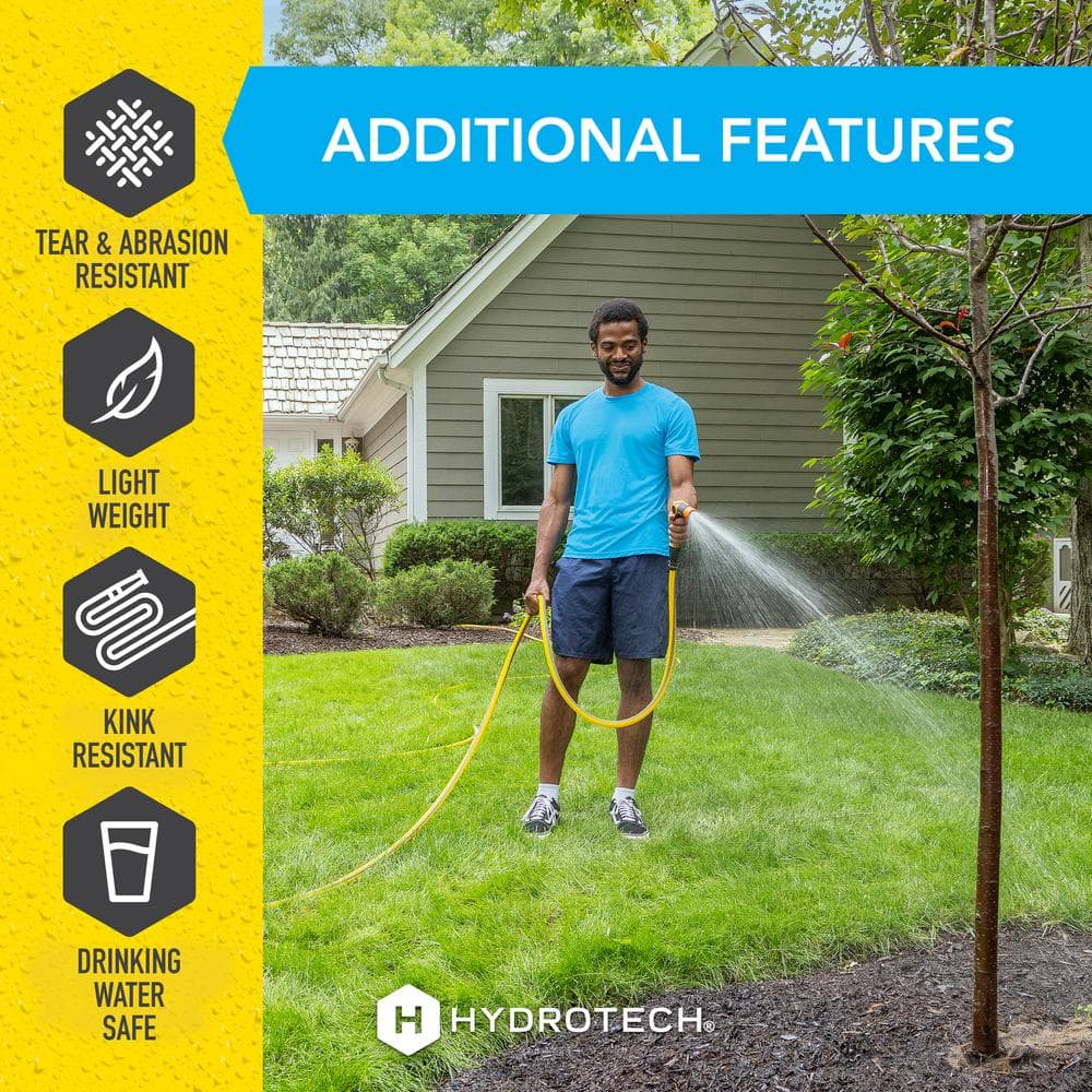 5/8 in. Dia x 100 ft. Flexible Flat Jacket Garden Water Hose - Hercitys