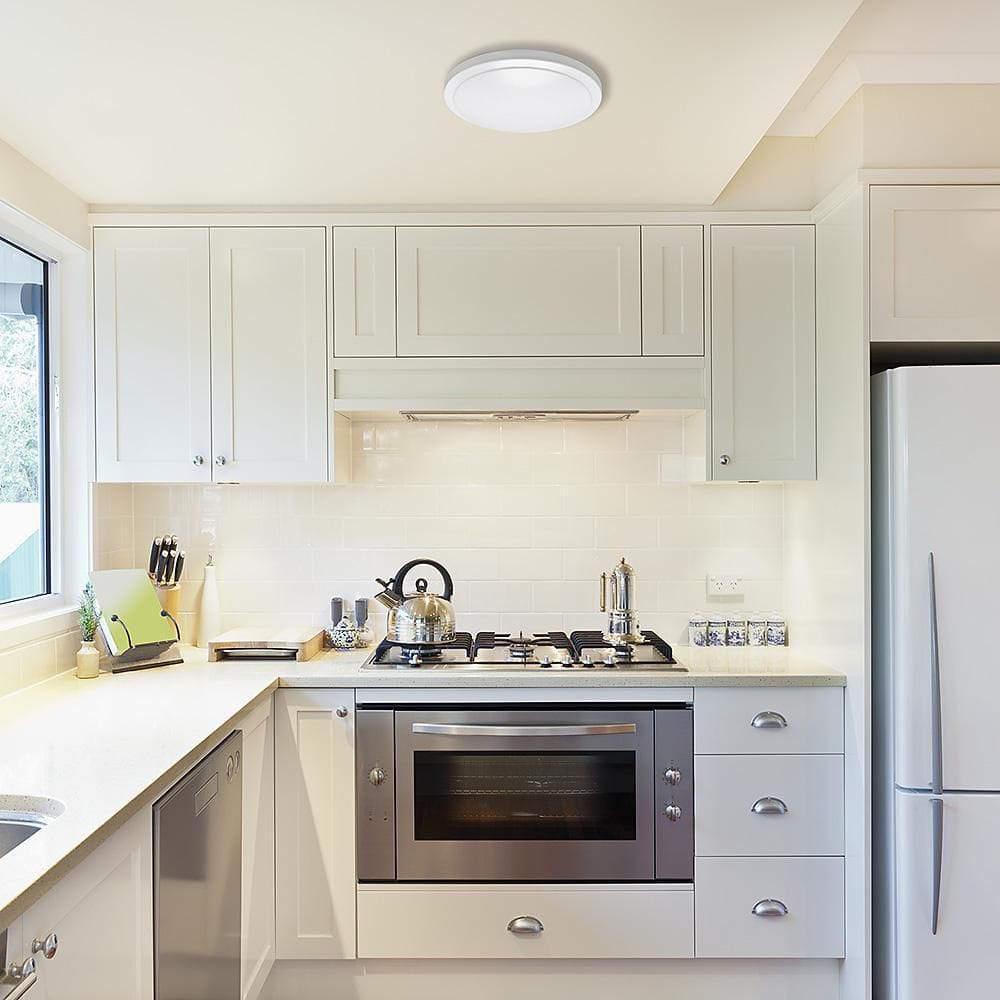 20 in. White Round LED Flush Mount Ceiling Light 2200 Lumens 4000K Bright White Dimmable Bedroom Basement Garage - Hercitys