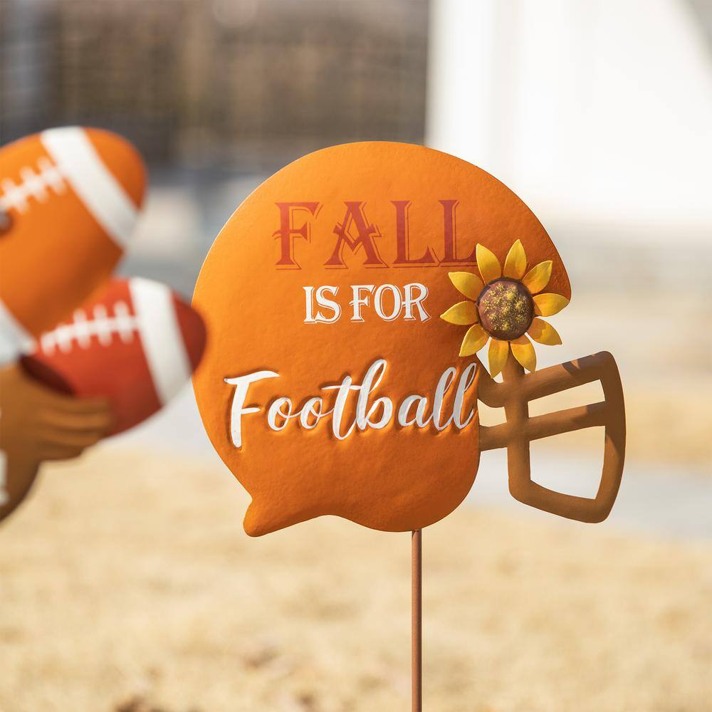 24 in. H Set of 3 Thanksgiving Metal Football Turkey Yard Stake - Hercitys