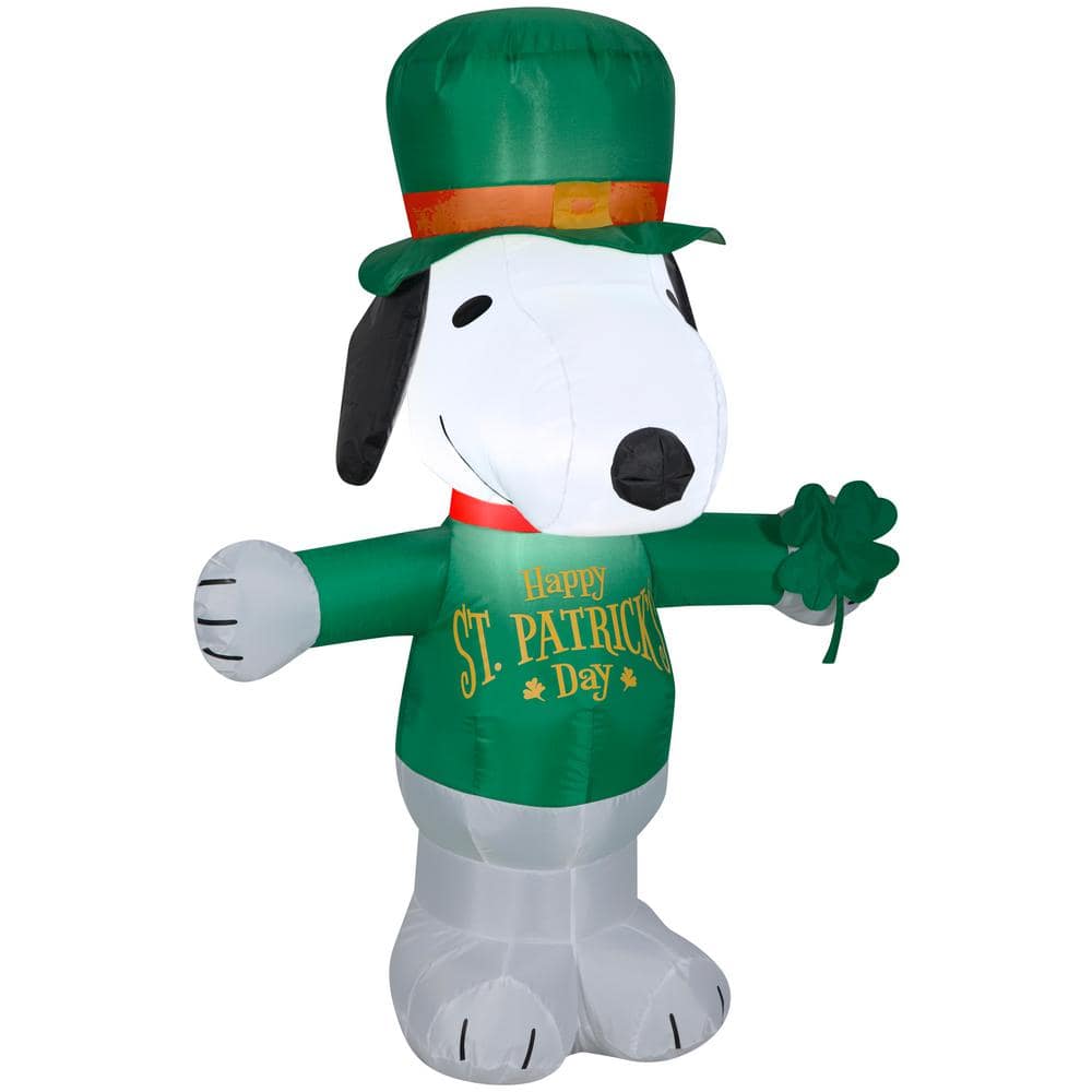 3.5 ft. Tall Airblown St. Patricks Day Snoopy - Hercitys