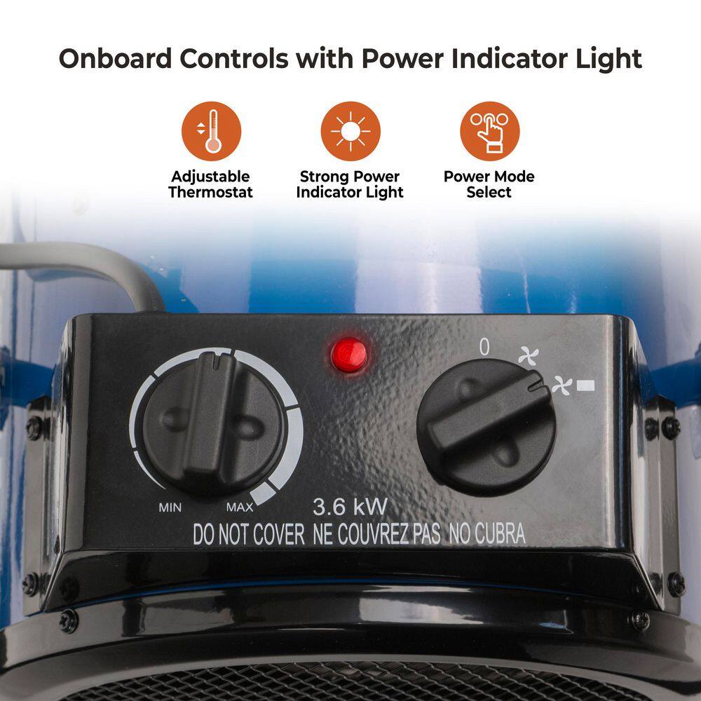 3600W Portable Fan-Forced Electric Industrial Heater - Hercitys