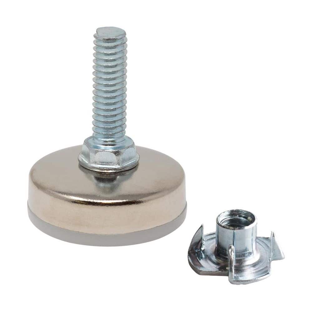 (100-Pack) Titan Nickel-White Hex Base 5/16-18 Thread x 1 in. L Stem Furniture Replacement Leveler with Insert Pro Pack - Hercitys