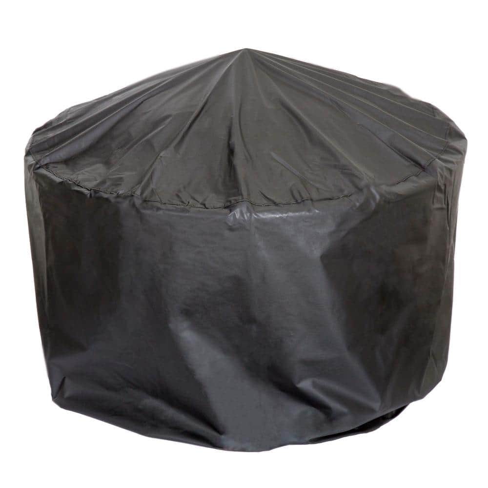 32 in. Round Steel Crossweave Firepit with Cover - Hercitys