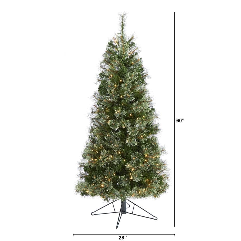 5 ft. Pre-lit Cashmere Slim Artificial Christmas Tree with 250 Warm White Lights - Hercitys