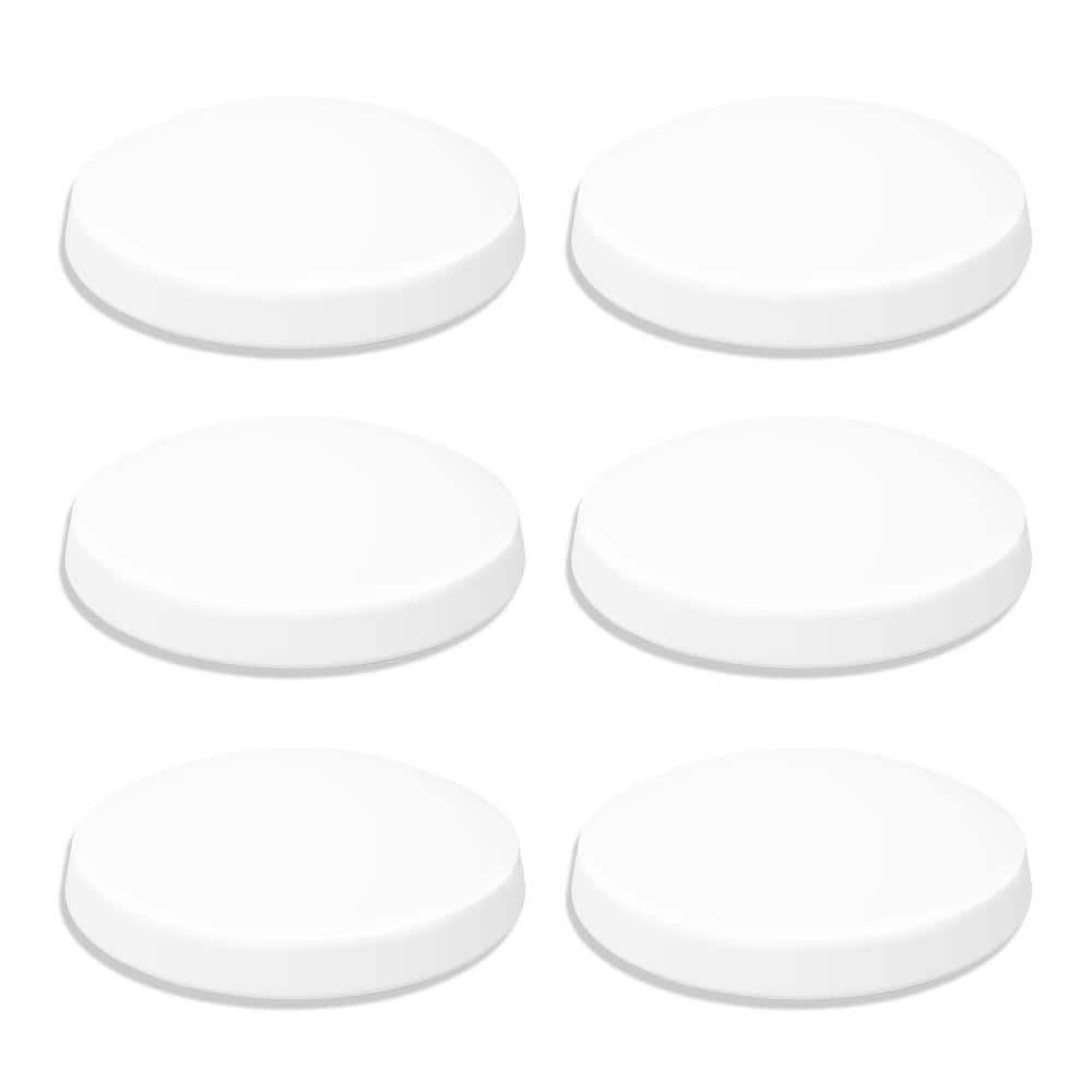 11 in White Round LED Flush Mount With plastic Shade and No Bulbs Included 6 Pack - Hercitys