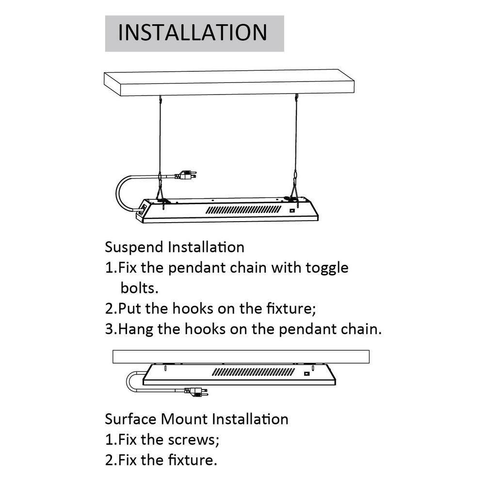 2 ft. 100-Watt White Full Spectrum LED Linkable Plant Grow Light Daylight - Hercitys