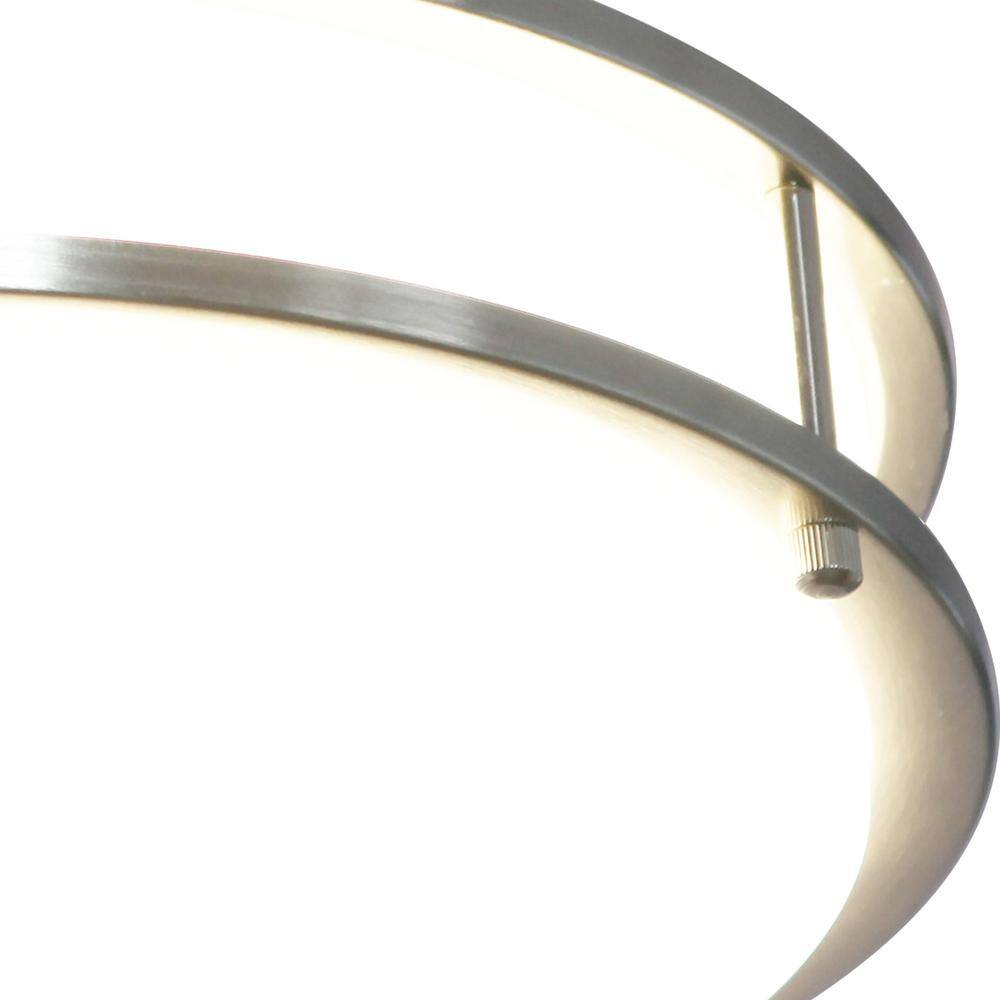 16 in. Brushed Nickel LED Chip Flush Mount Ceiling Light with Plastic Shade - Hercitys