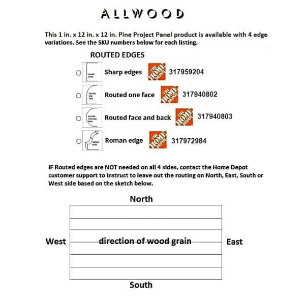 1 in. x 1 ft. x 1 ft. Allwood Pine Project Panel (4-Pack) - Hercitys