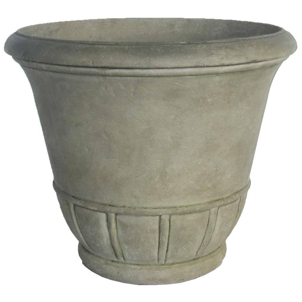 19.25 in. L x 19.25 in. W x 15.75 in. H Granite Stone Tempo Pot - Hercitys