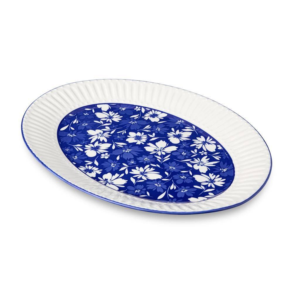 14.75 in. Multi-Colored Porcelain Madison Oval Platter - Hercitys