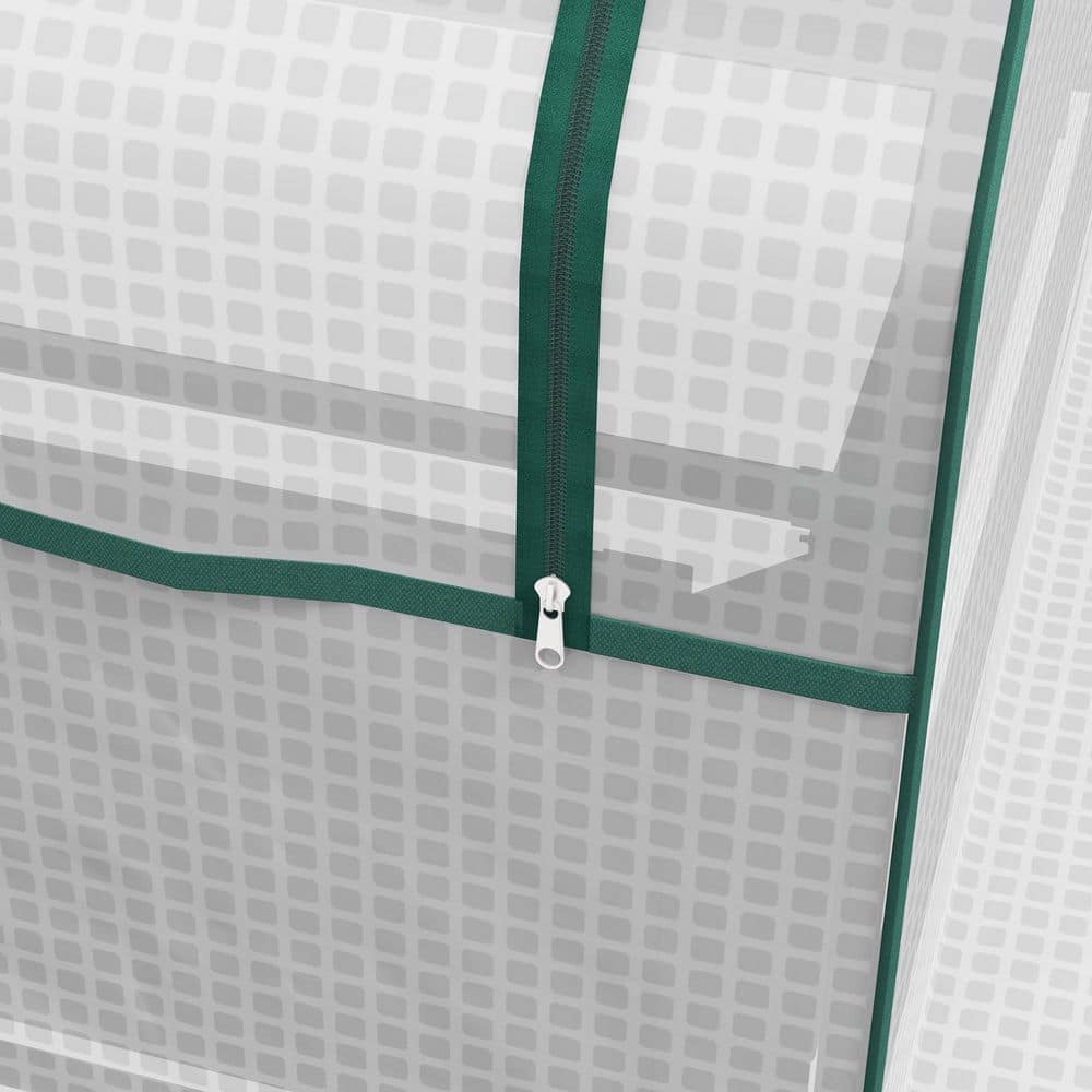 49.25 in. W x 37.5 in. D x 36.25 in. H Galvanized Steel Raised Garden Bed with Mini Greenhouse - Hercitys