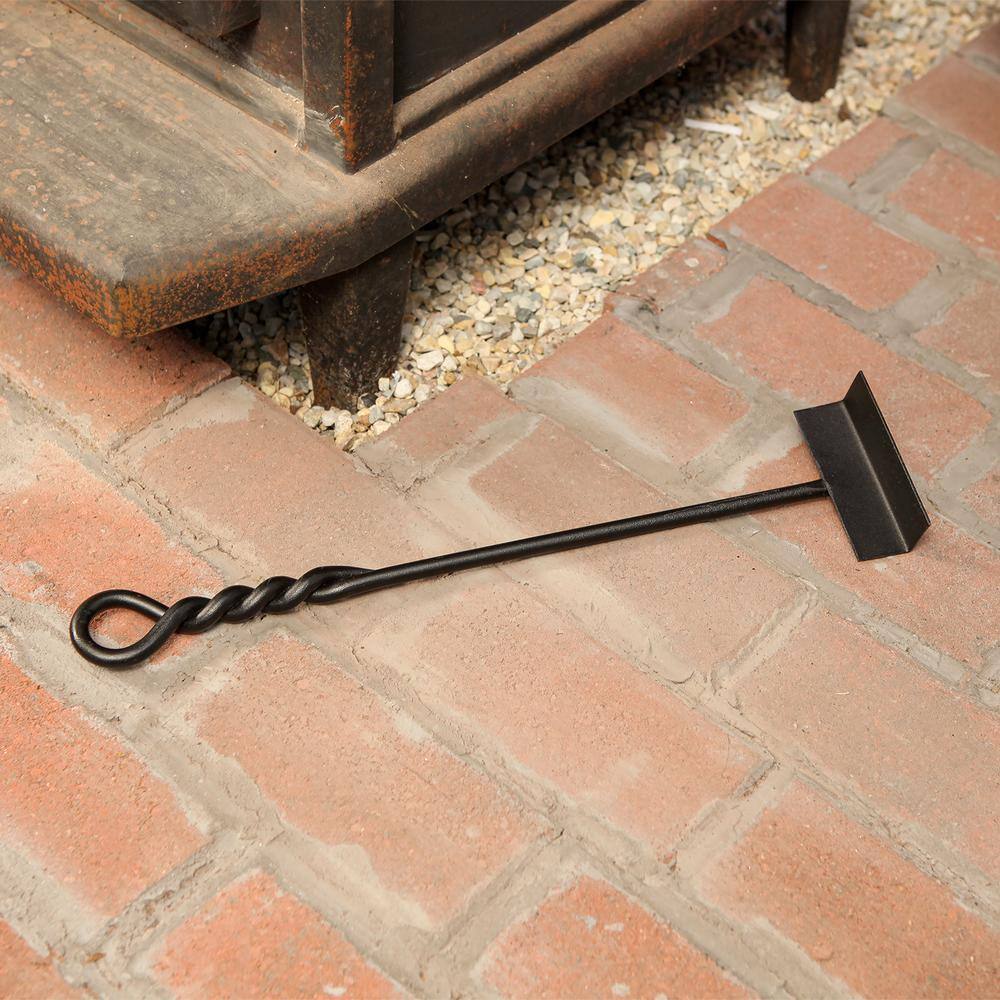 18 in. Tall Black Mini Rope Design Fireplace Hoe Tool - Hercitys