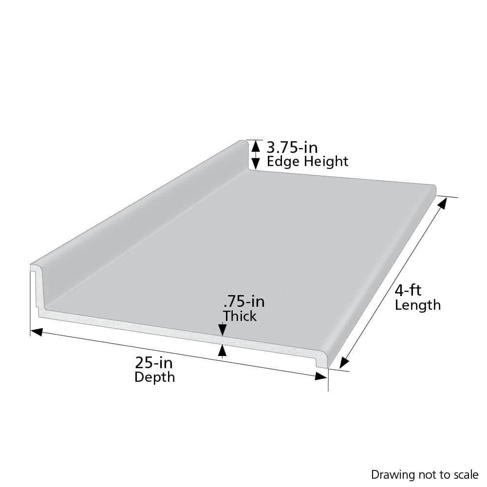 4 ft. Straight Laminate Countertop in Textured Anzio Marble with Waterfall Edge and Integrated Backsplash - Hercitys