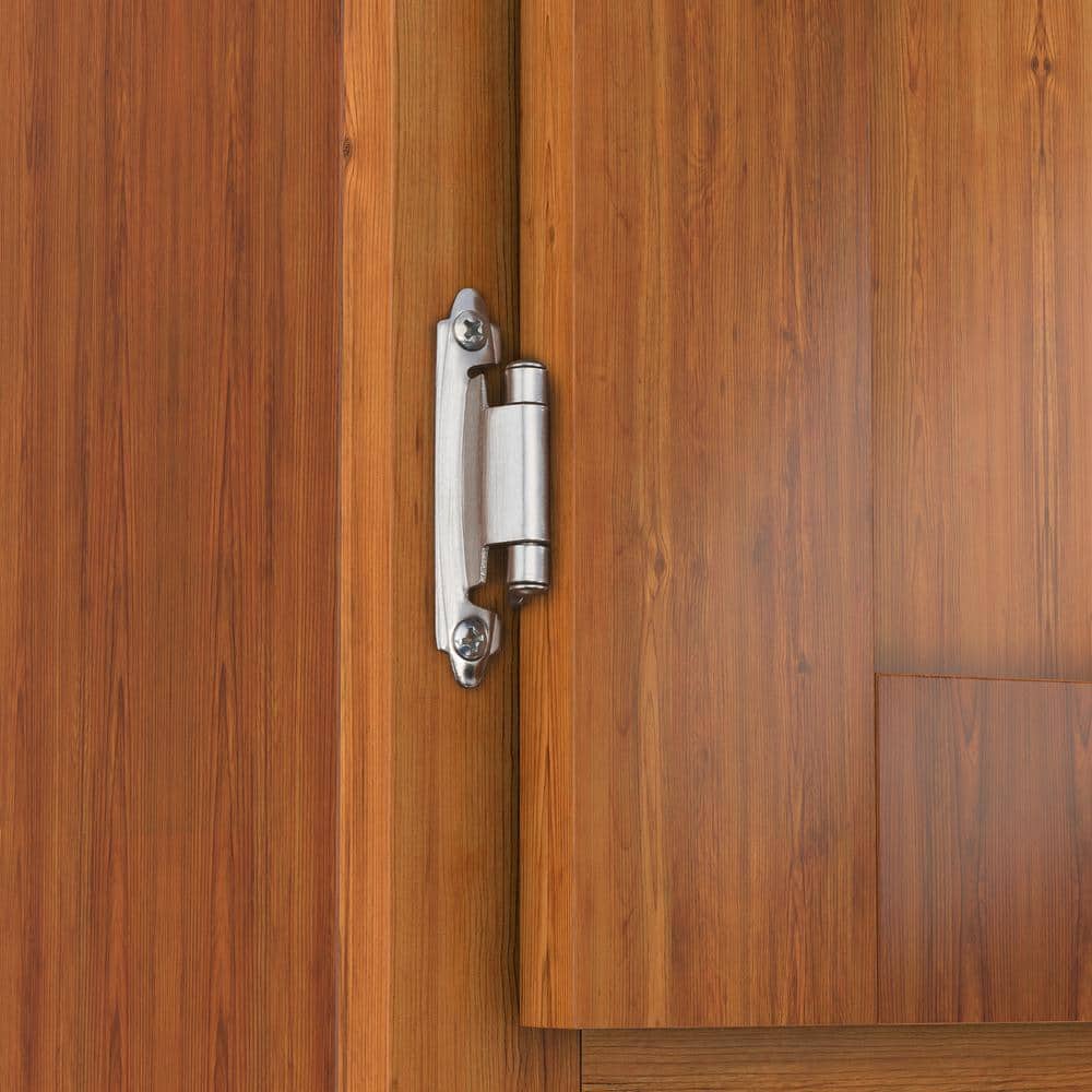 (20-Pack) Brushed Nickel Semi-Concealed Self-Closing Variable Overlay for Face Frame Cabinet Hinge - Hercitys