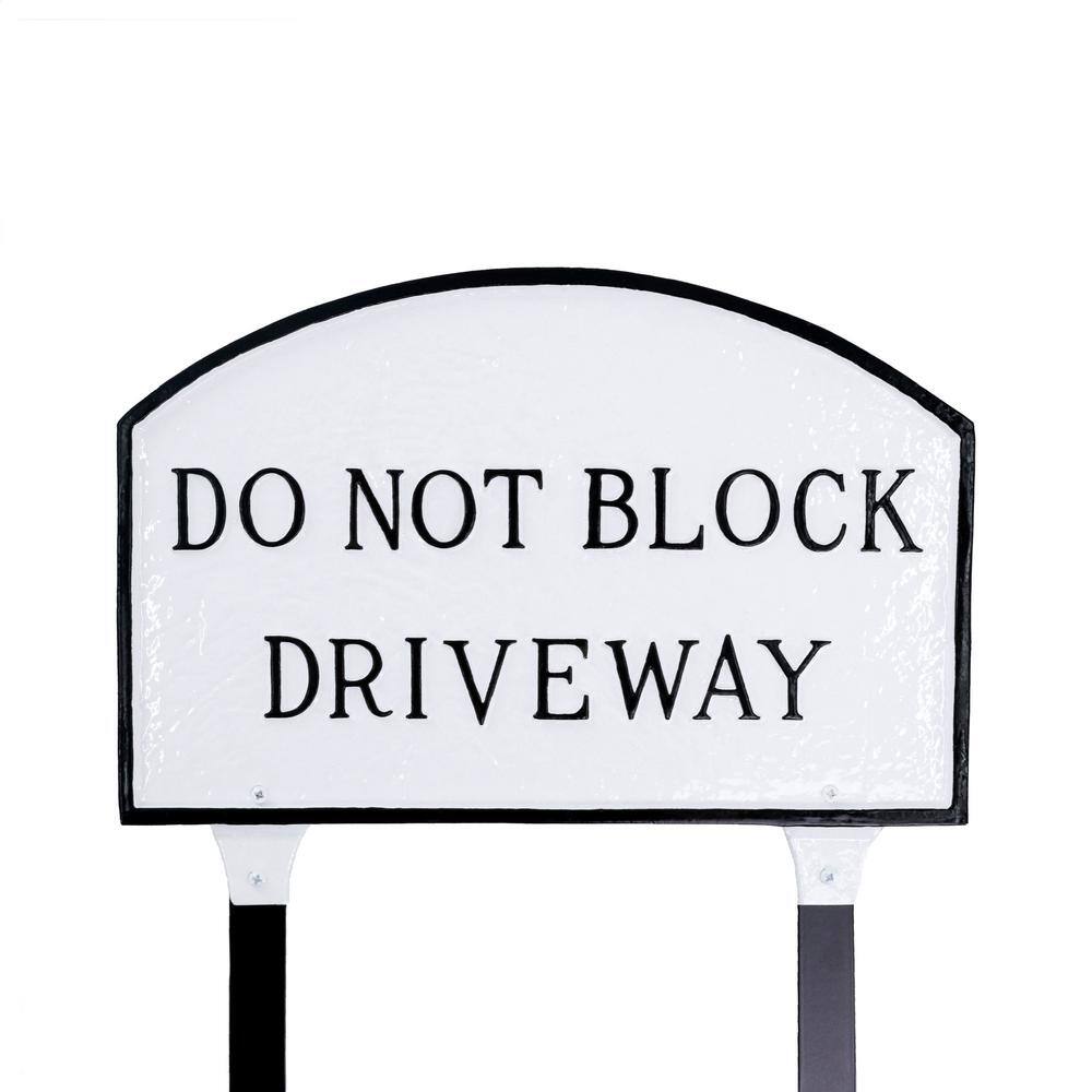 13 in. x 21 in. Large Arch Do Not Block Driveway Statement Plaque Sign with Lawn Stakes-Hammered Bronze - Hercitys