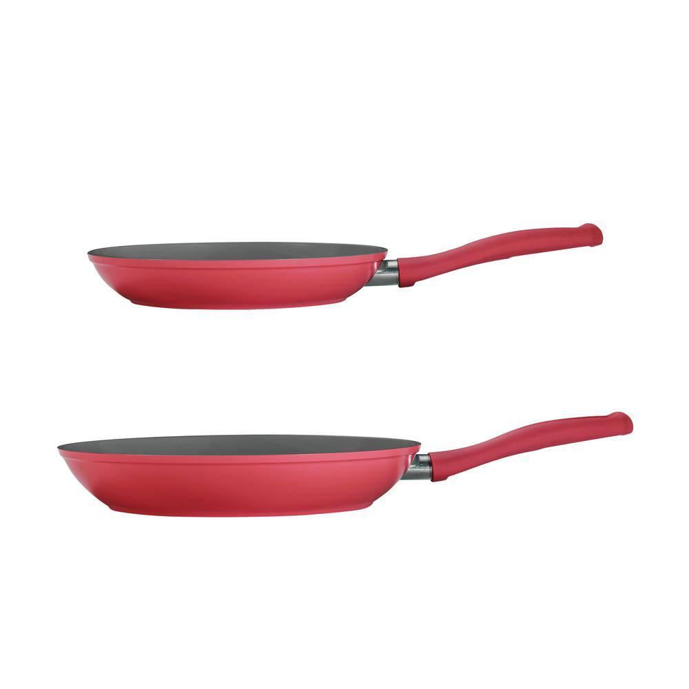 2-Piece Red Aluminum Induction Frying Pan Set - Hercitys