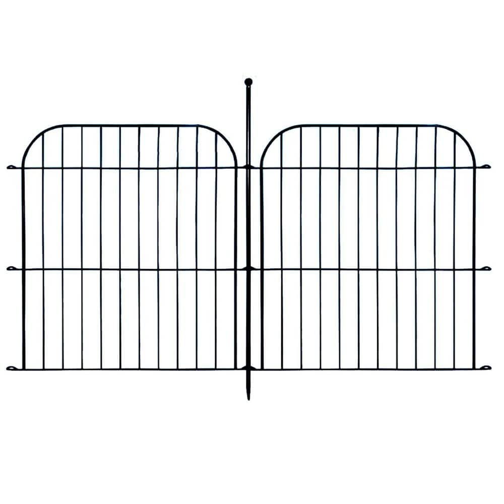 24 in. Rustproof Metal Wire Decorative Garden Fence Panels No Dig Outdoor Dog Fence Barrier for Yard and Patio - Hercitys
