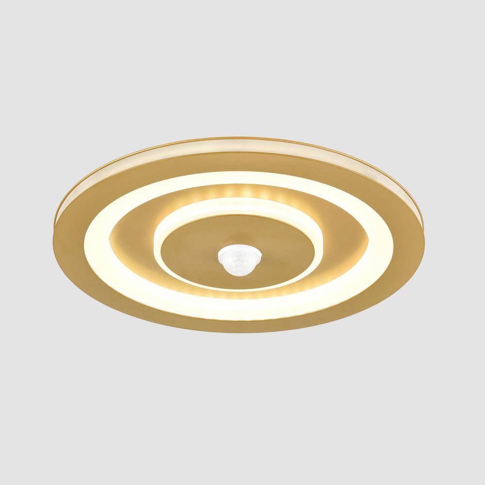 25 in. 1-Light Gold Flush Mount with No Glass Shade and No Bulbs Included 1-Pack - Hercitys