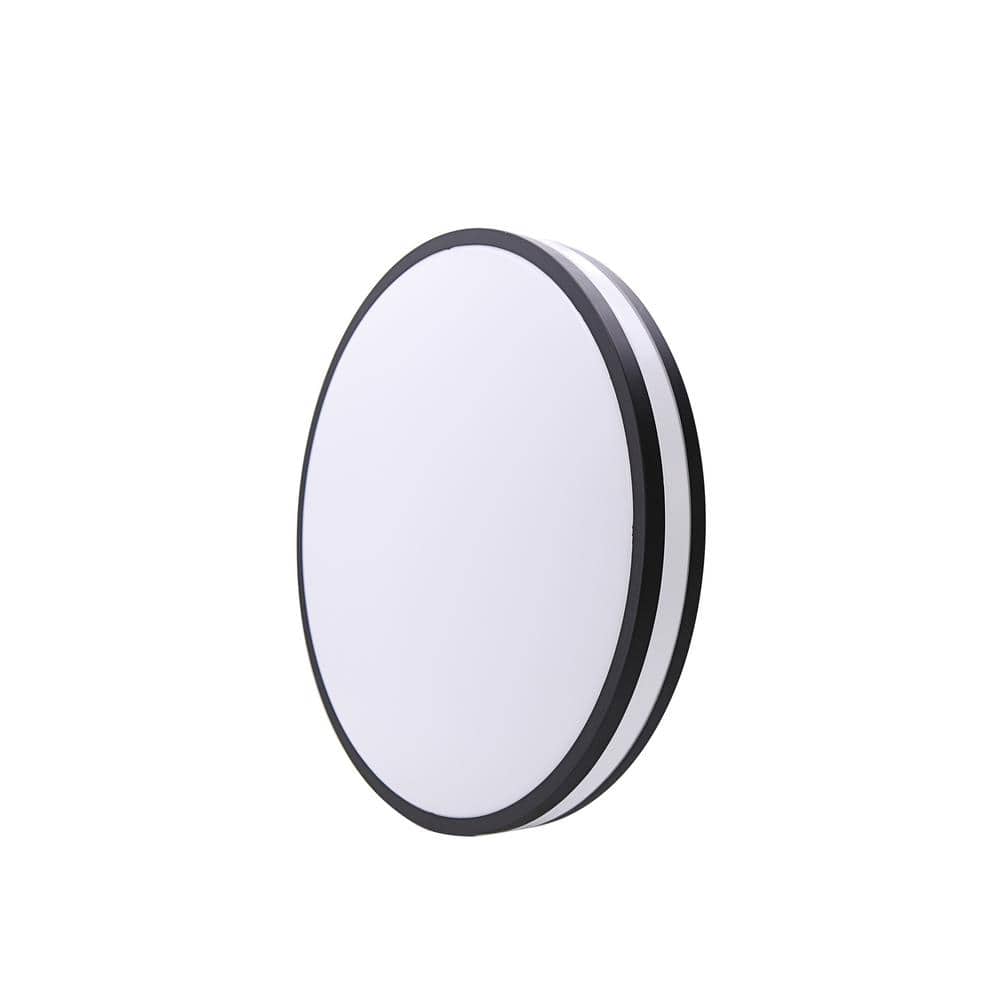 13 in. Flush Mount with Plastic Shade Integrated LED Ceiling Light 4000K with Microwave Sensor and Remote - Hercitys