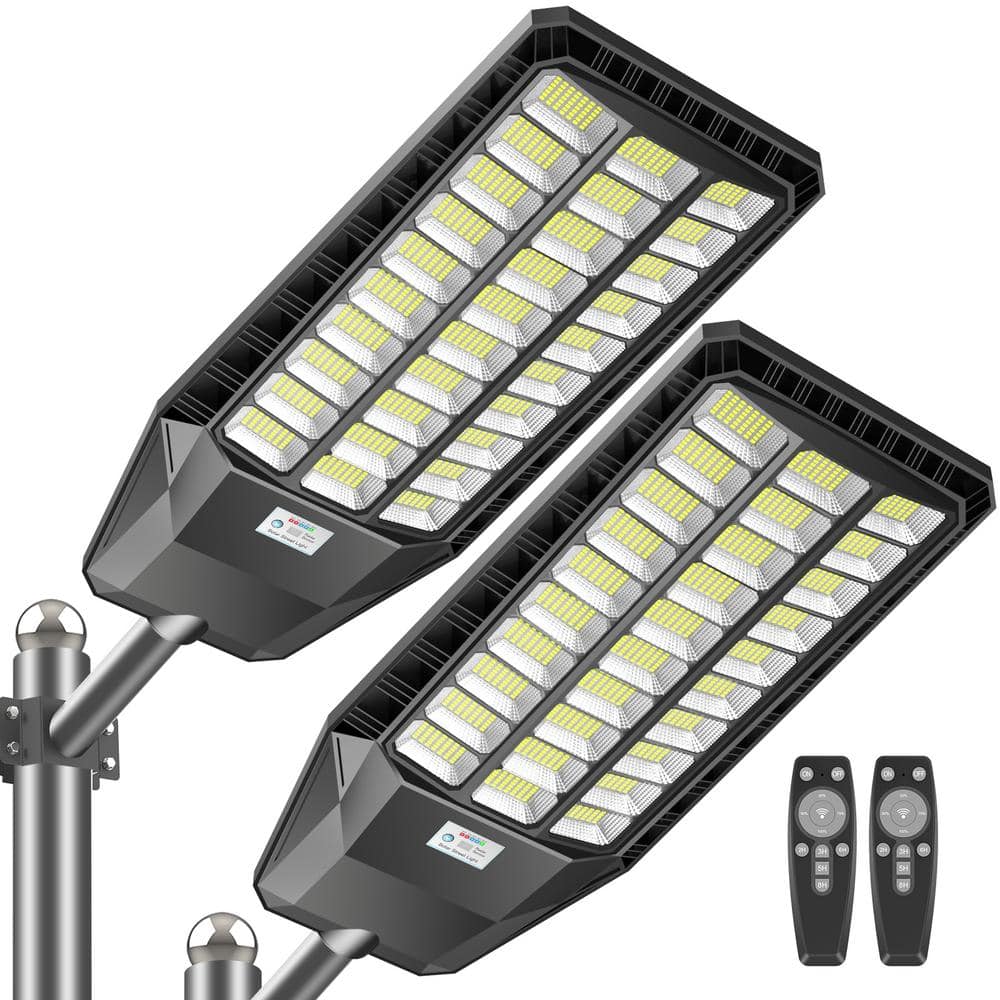 480000 Lumens 4800-Watt 240-Degree Black Motion Sensing Dusk to Dawn Integrated LED Flood Light (2-Pack) - Hercitys