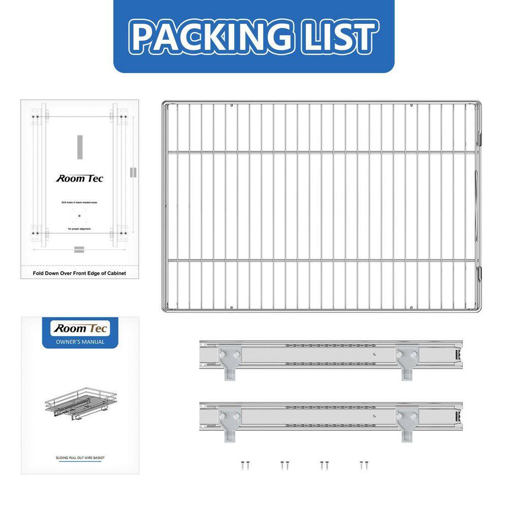 21 in. D x 4.6 in. H x 17 in. W Silver Metal Pull-Out Organizer - Hercitys