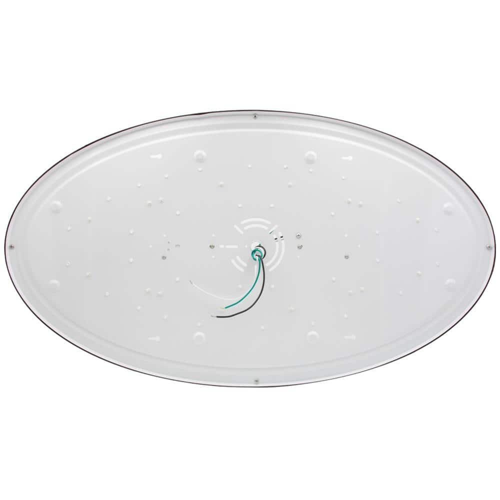 32 in. Black Oval LED Ceiling Mount Fixture, Dual Ring, Dimmable, 3 CCT Select 3000K to 5000K, 5500 Lumens - Hercitys