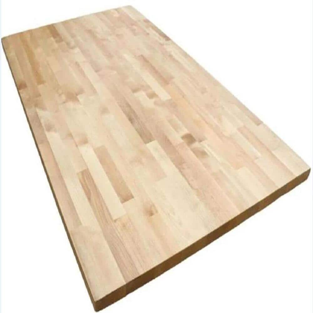 4 ft. L x 25 in. D Unfinished Birch Solid Wood Butcher Block Countertop With Square Edge - Hercitys