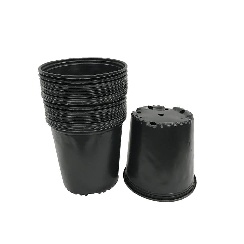 2 Gal. Black Plastic Nursery Pots (24-Pack) - Hercitys