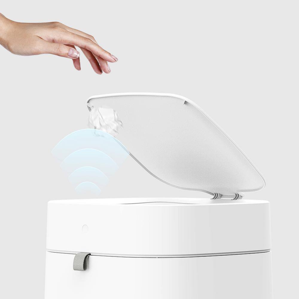 3.5 Gal. White Smart Plastic Household Trash Can - Hercitys