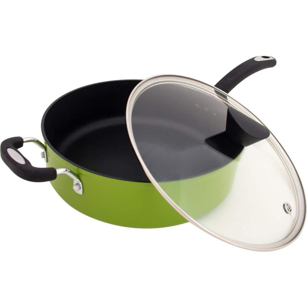 5.3 qt. All-In-One Green Sauce Pan — 100% APEO, GenX, PFBS, PFOS, PFOA, NMP and NEP-Free German-Made Coating - Hercitys