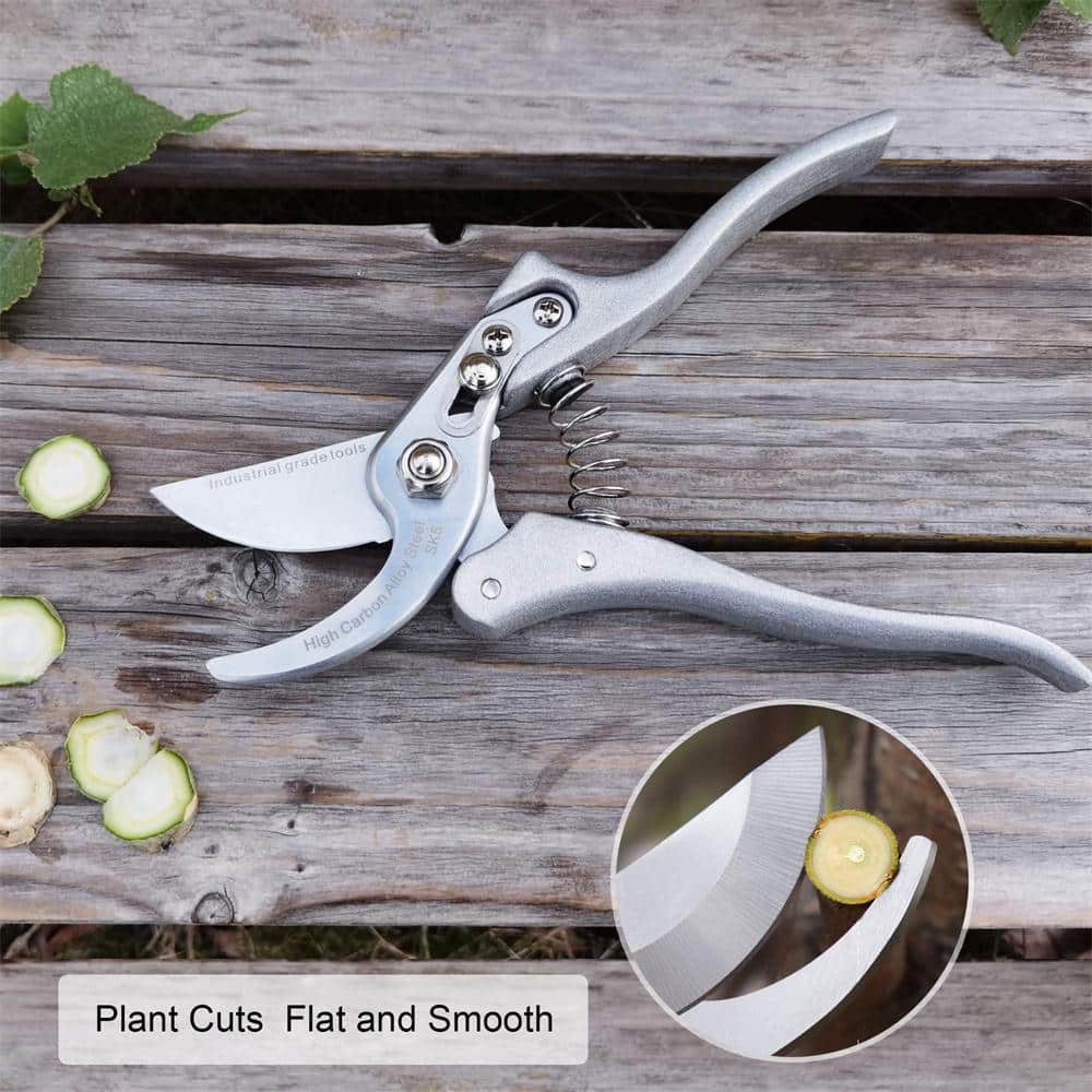 2 in. Silver Garden Professional Bypass Pruning Shears - Hercitys