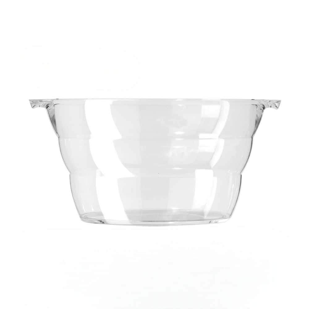 18.5 in. x 11 in. High-Quality Acrylic Crystal-Clear Oval Durable Beverage Tub with Integrated Easy Grip Handle - Hercitys