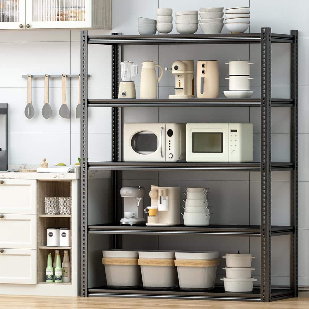 5-Tier Storage Shelves 36 in. W x 18 in. D x 72 in. H Metal Shelving Storage Racks Outdoor Storage Cabinet, 2-Pack - Hercitys