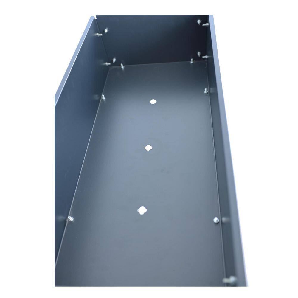 33.66 x 14.17 x 31.5 in. Mobile Metal Raised Garden Bed Cart with Legs, Elevated Tall Planter Box with Wheels, Dark Gray - Hercitys