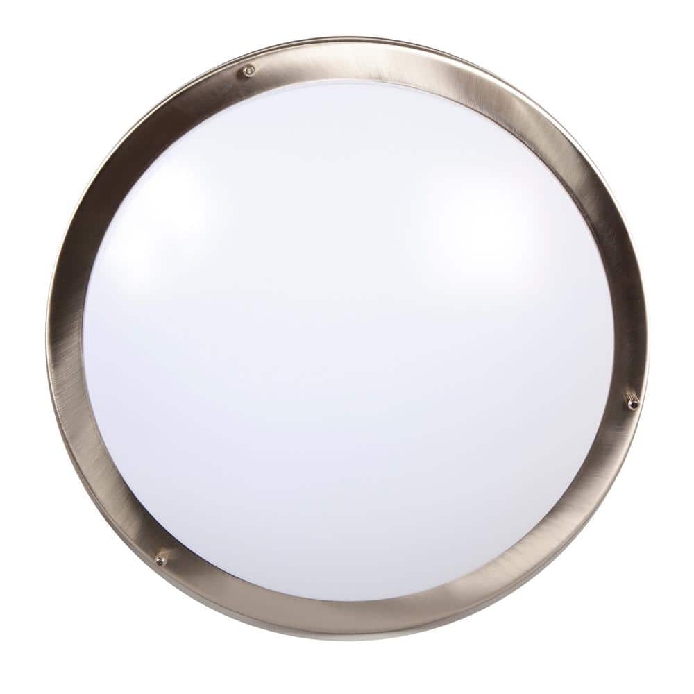 14 in. Satin Nickel LED Ceiling Mount Fixture, 5 CCT 2700K-5000K, 2100 Lumens, Dimmable - Hercitys