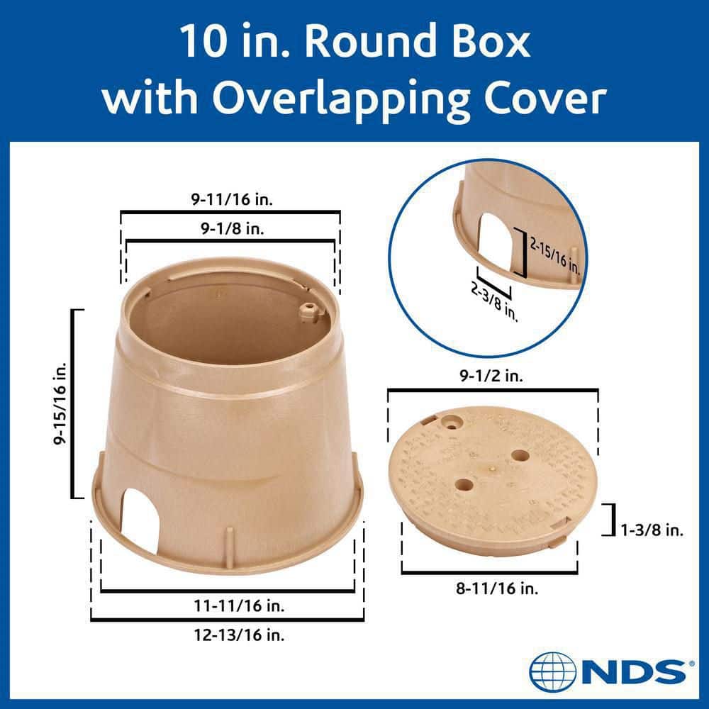 10 in. Round Standard Series Valve Box and Cover, Sand Box, Sand ICV Cover - Hercitys