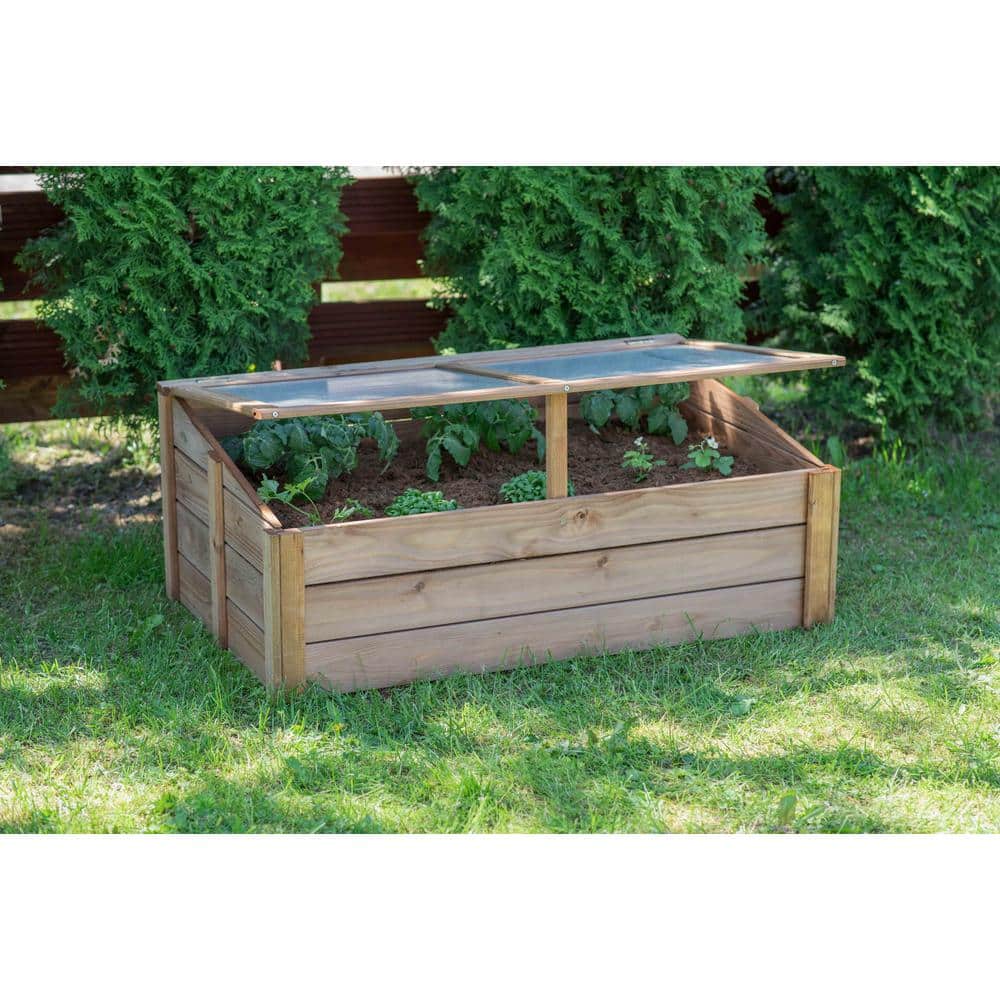 39.4 in.W x 23.6 in. D x 15.4 in. H Wooden Cold Frame - Hercitys