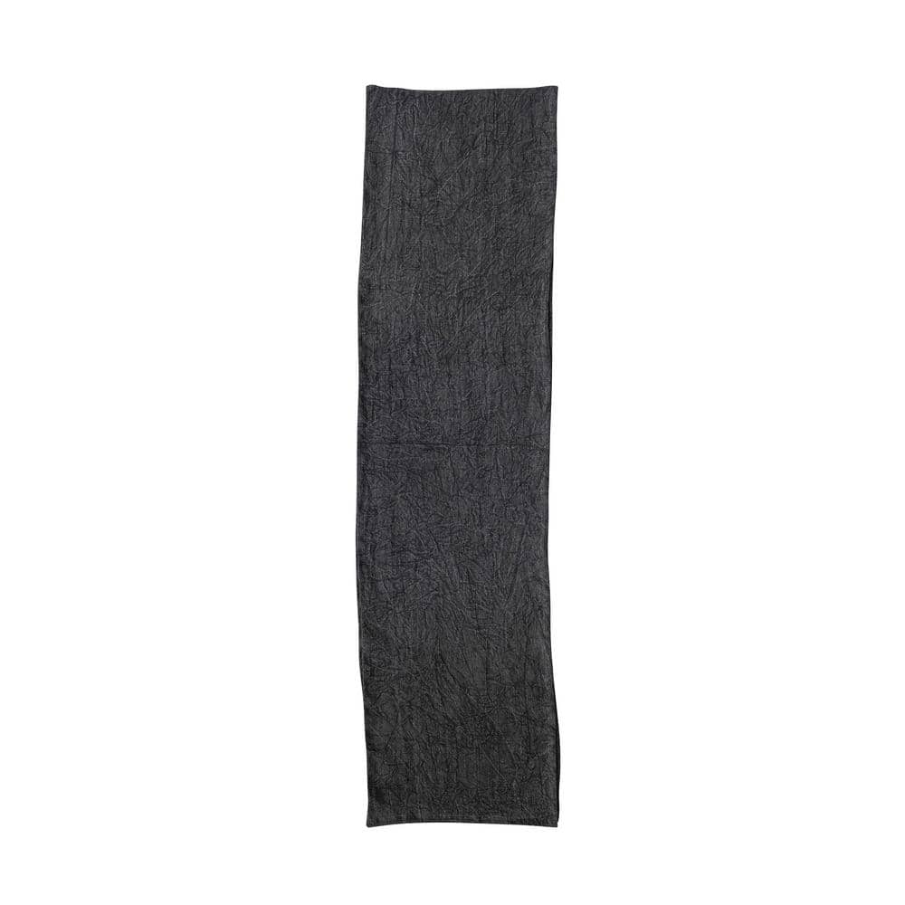 14 in. W x 108 in. L Charcoal Gray Solid Stonewashed Linen Table Runner - Hercitys
