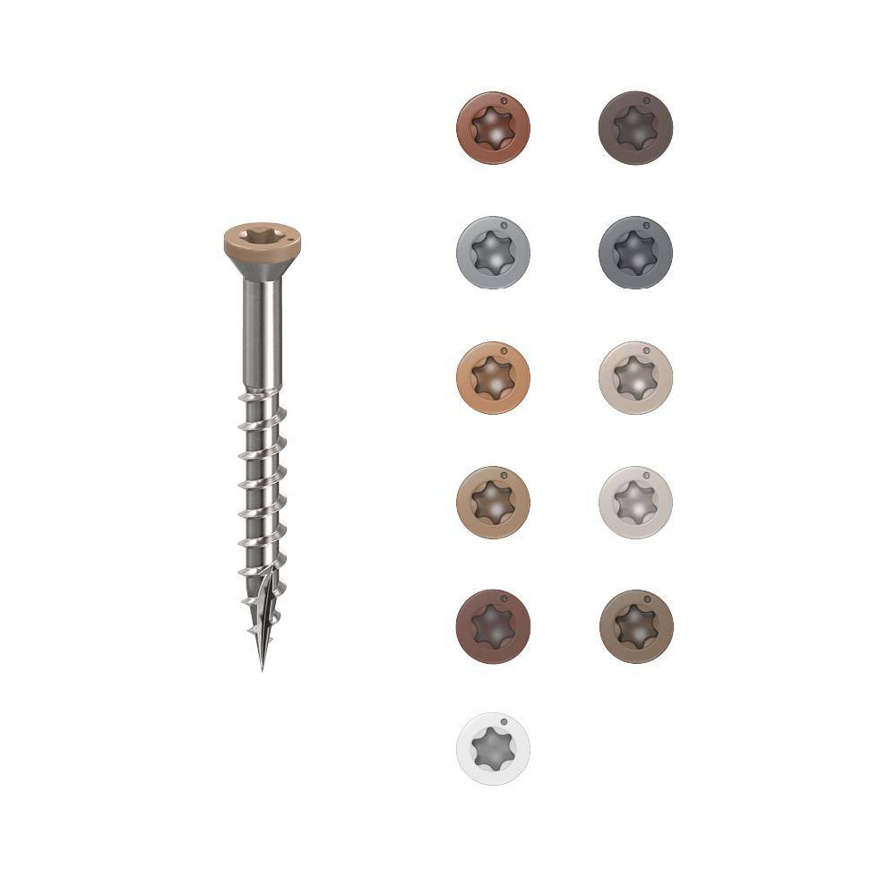 1-5/8 in. #8 316 Stainless Steel Tan Premium Star Drive Trim Screws (350-Count) - Hercitys