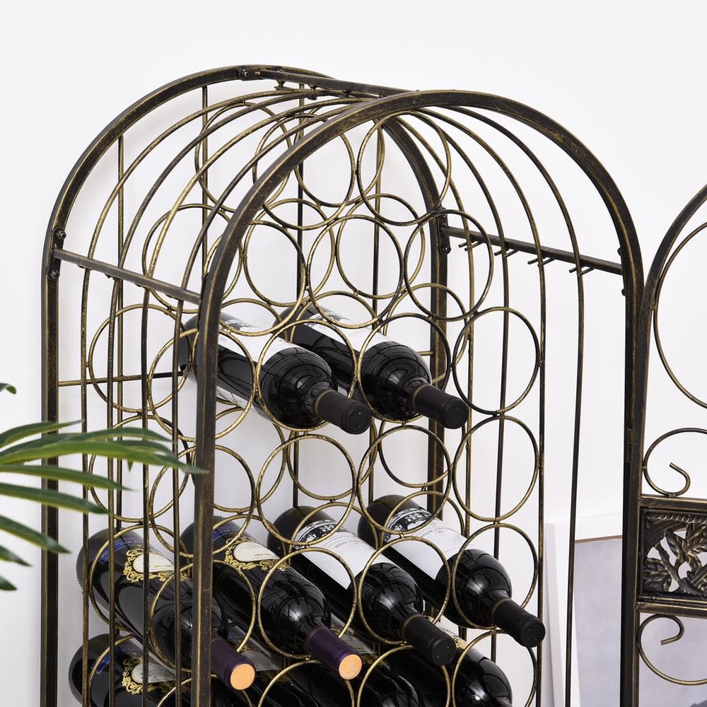 45 Bottle Wrought Iron Wine Rack Jail with Lock - Hercitys