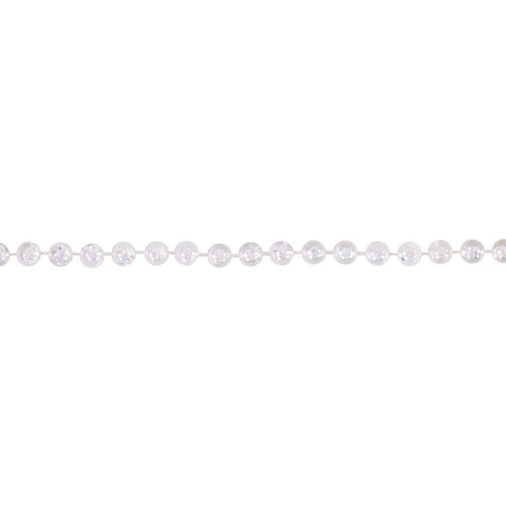 4mm x 100 ft. Small Shiny Clear Iridescent Beaded Christmas Garland - Hercitys