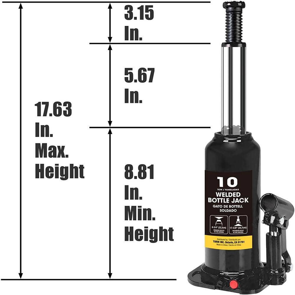 10-Ton Bottle Jack - Hercitys
