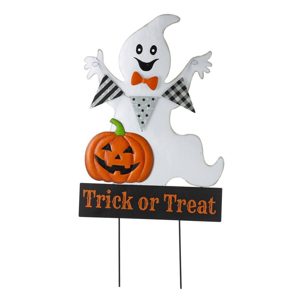 32 in. H Lighted Halloween Metal Ghost Yard Stake - Hercitys