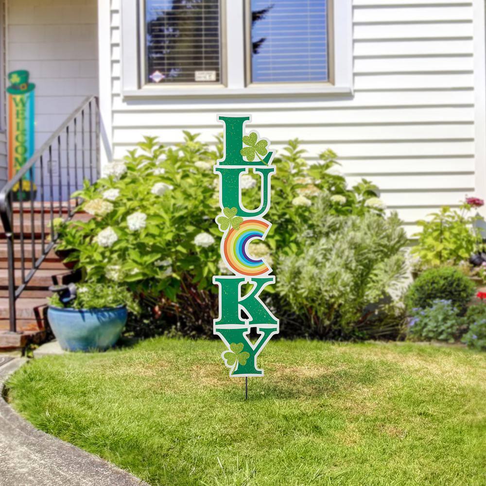 42 in. H St. Patrick’s Metal LUCKY Yard stake - Hercitys