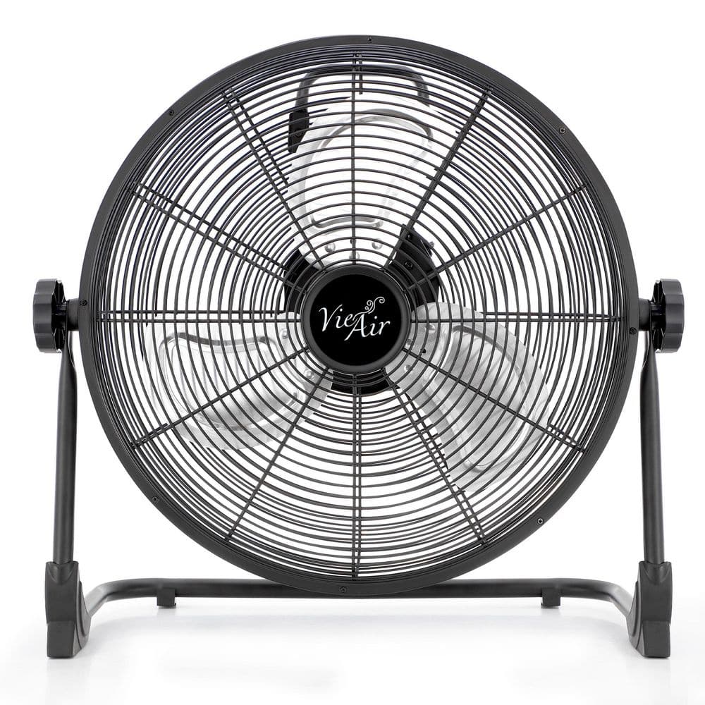 16 in. Rechargeable Battery Operated Floor Fan for Indoor or Outdoor Use in Black - Hercitys