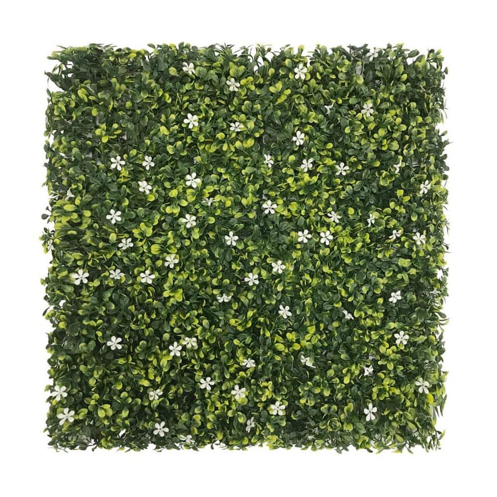 20 in. H x 20 in. W Plastic Artificial Ivy Jasmine Hedge Privacy Garden Fence for Home Backyard Garden, 1-Pieces - Hercitys