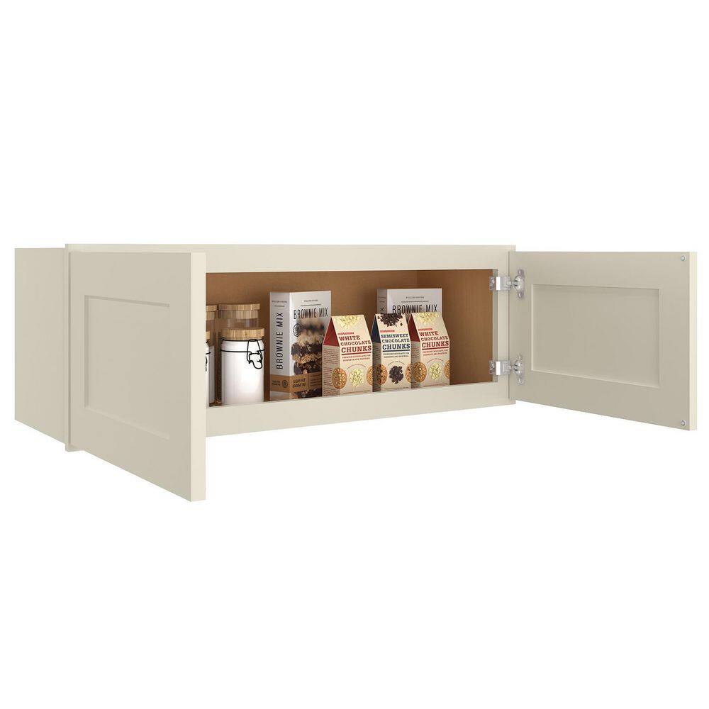 36-in W X 12-in D X 12-in H in Shaker Antique White Plywood Ready to Assemble Wall Cabinet Kitchen Cabinet - Hercitys