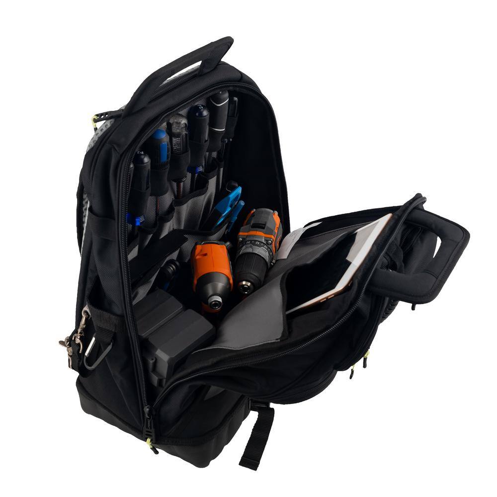 14 in. Heavy Duty High Visibility Protech 32-Pocket Tool Bag Backpack - Hercitys