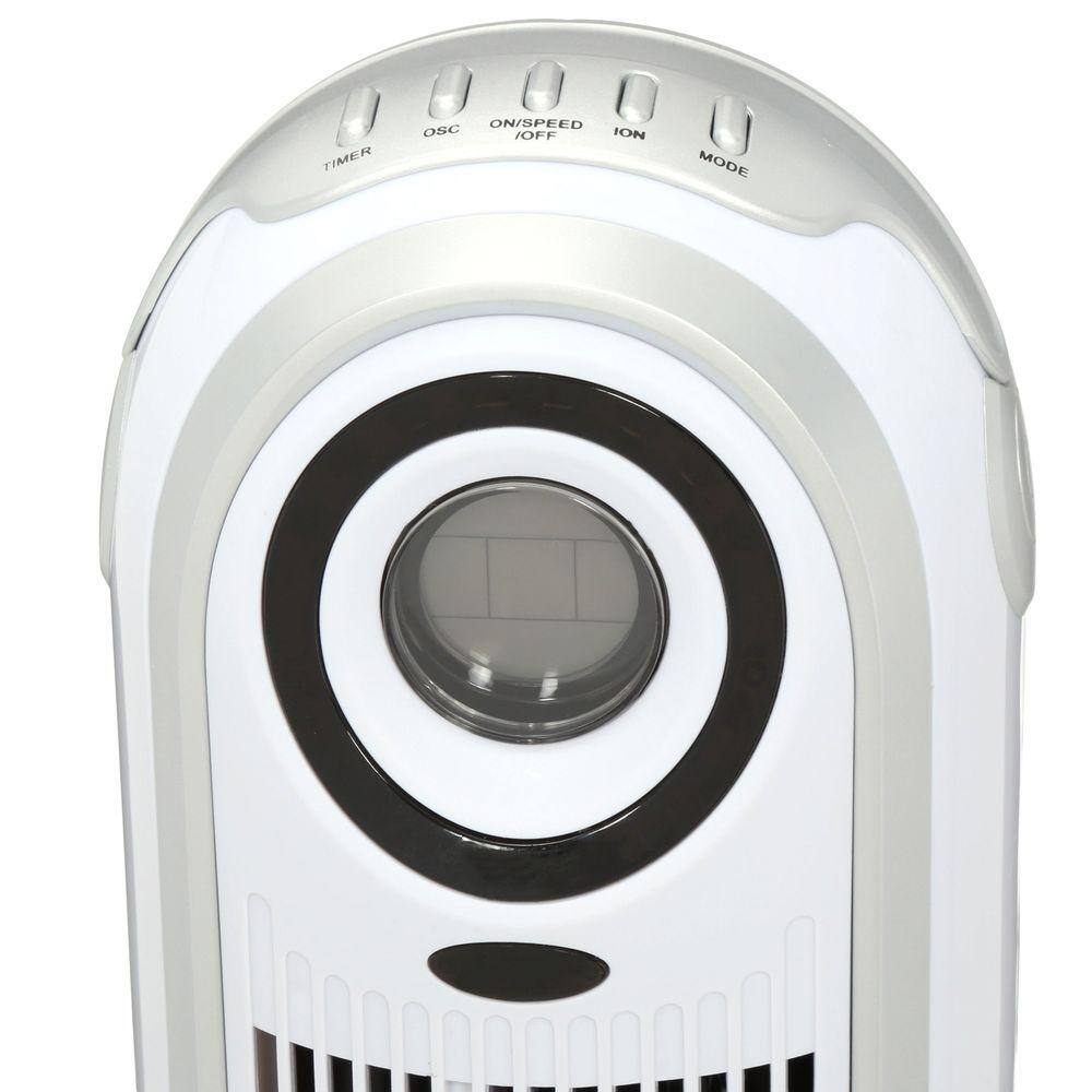 33 in. 3-Speeds Tower Fan in White with Carry Handle, Oscillating, Remote Control, Sleep Function and Timer - Hercitys