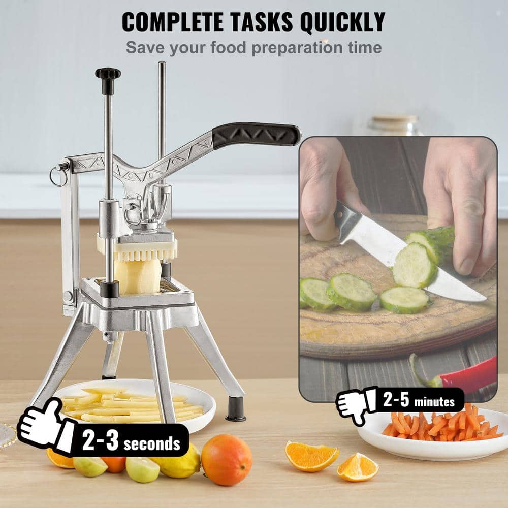4-Blade Commercial Choppe Stainless Steel Potato Dicer, Slicer French Fry Cutter Multi-Function Vegetable, Fruit Chopper - Hercitys